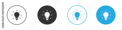 Light bulb icon for app and web design. Simple element illustration.