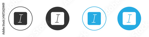 Italic button icon for app and web design. Simple element illustration.