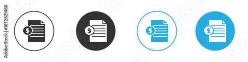 Invoice icon for app and web design. Simple element illustration.