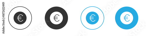 Euro icon for app and web design. Simple element illustration.