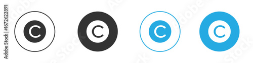 Copyright icon for app and web design. Simple element illustration.