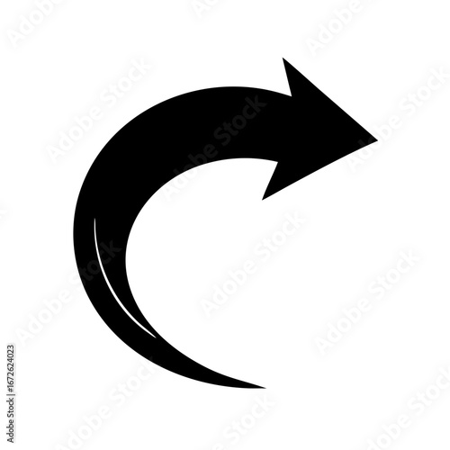 Black curved arrow icon