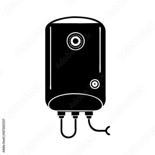Black silhouette of a water heater icon
