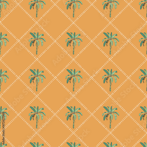 palm tree, summer, coastal, tropical seamless pattern background, print, pattern, greeting card, banners, web, wrapping paper, fashion, fabric, textile, wallpaper, cover