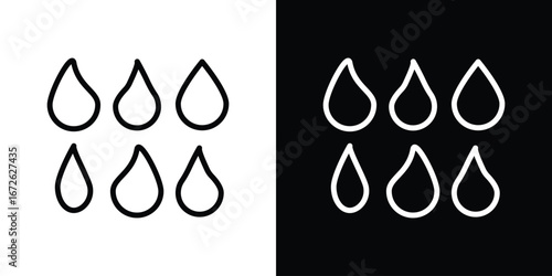 Water drop shape icon logo concept in strokes