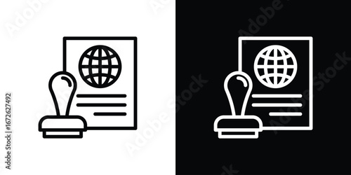 Visa icon logo concept in strokes