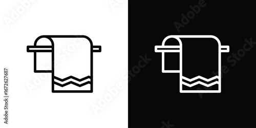Towel icon logo concept in strokes