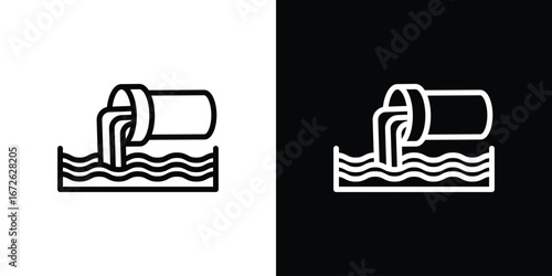 Sewage icon logo concept in strokes