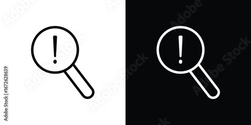 Risk analysis icon logo concept in strokes