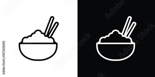 Rise Bowl icon logo concept in strokes