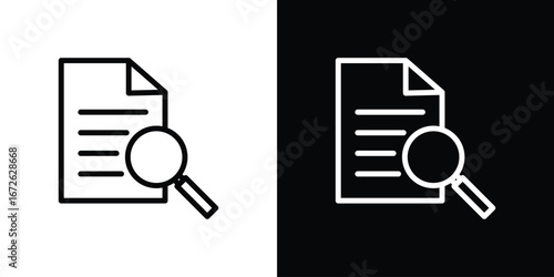 Research icon logo concept in strokes