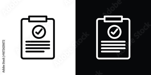 Result icon logo concept in strokes