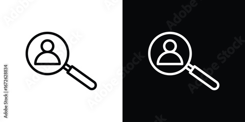 Recruitment icon logo concept in strokes