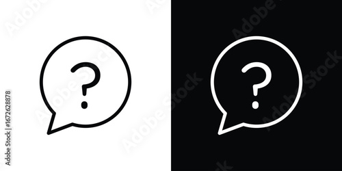Question mark icon logo concept in strokes