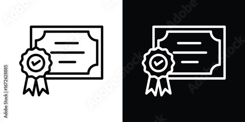 Qualification icon logo concept in strokes