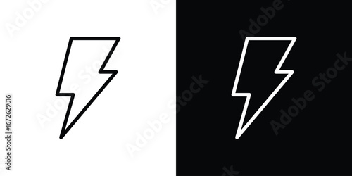 Power icon logo concept in strokes