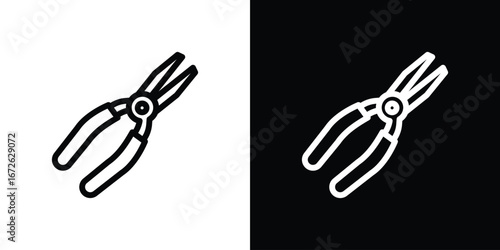 Pliers icon logo concept in strokes
