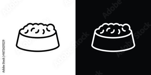 Pet food icon logo concept in strokes