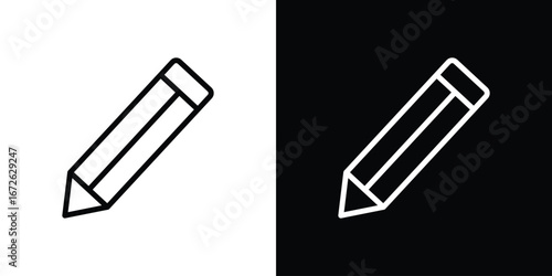 Pencil icon logo concept in strokes