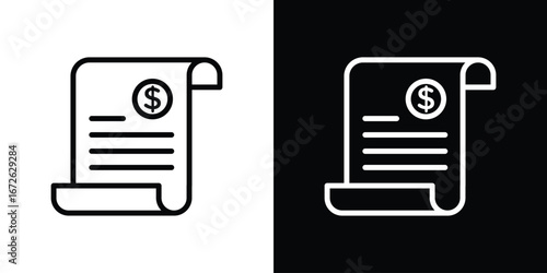 Payroll icon logo concept in strokes