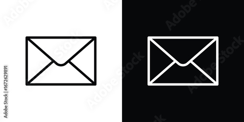 Mail icon logo concept in strokes