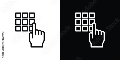 Keypad icon logo concept in strokes