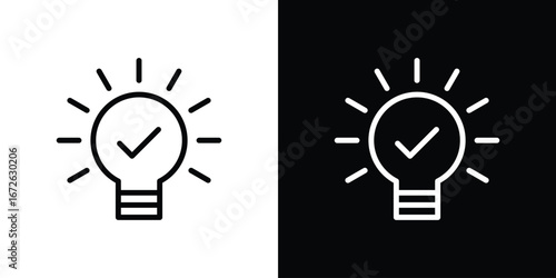 Idea icon logo concept in strokes