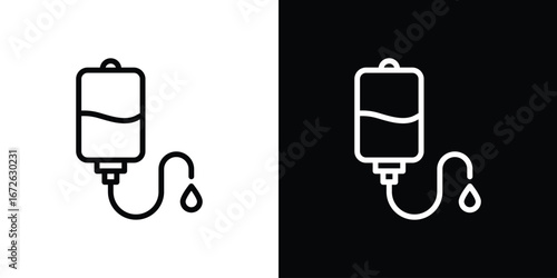 IV drip icon logo concept in strokes