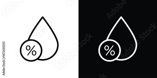 Humidity icon logo concept in strokes