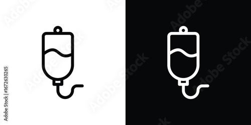 IV bag icon logo concept in strokes