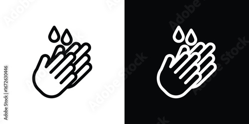 Handwashing icon logo concept in strokes