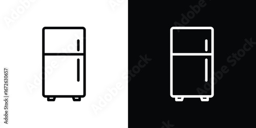 Fridge icon logo concept in strokes