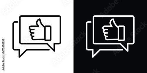 Feedback icon logo concept in strokes