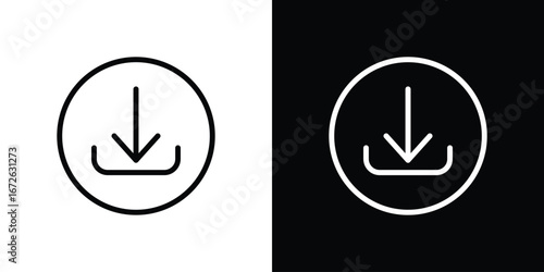 Download icon logo concept in strokes