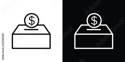 Donations icon logo concept in strokes