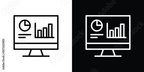 Dashboard icon logo concept in strokes