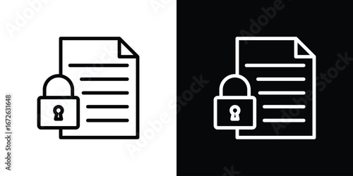 Confidential icon logo concept in strokes