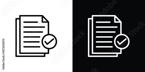 Compliance icon logo concept in strokes