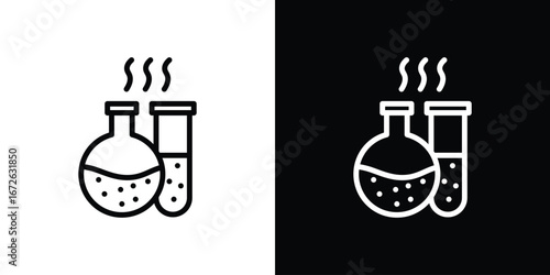 Chemistry icon logo concept in strokes