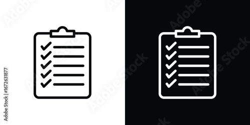 Checklist icon logo concept in strokes