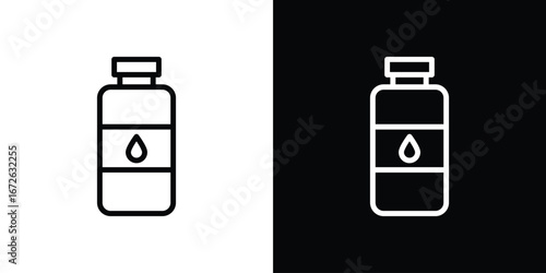 Bottle icon logo concept in strokes