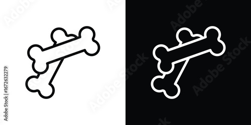 Bones icon logo concept in strokes