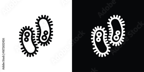 Bacteria icon logo concept in strokes