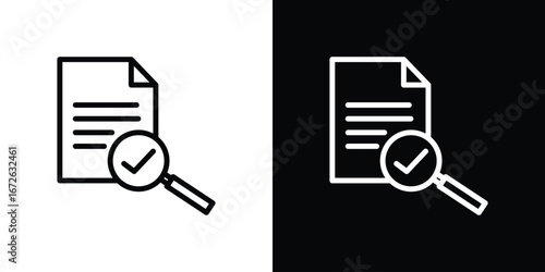 Audit icon logo concept in strokes