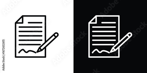 Agreement icon logo concept in strokes