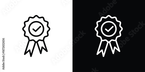 Accreditation icon logo concept in strokes