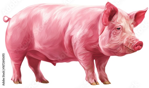 Pink pig illustration