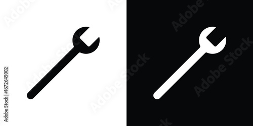 Wrench icon for web design. solid vector icons
