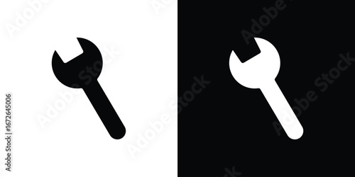 Wrench icon for web design. solid vector icons