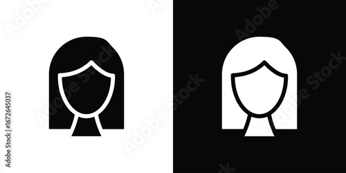 Woman icon for web design. solid vector icons